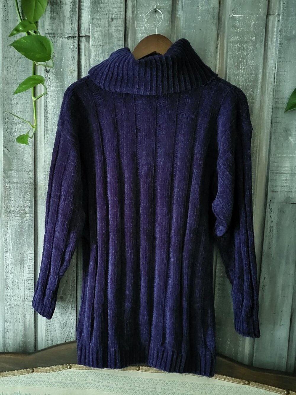 Vintage 1990 Amilano Collection Navy Blue Chenille Sweater M With Tag